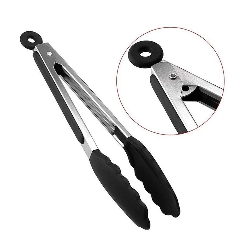 Silicone NonSlip Kitchen Tongs Premium Stainless Steel BBQ Food Tong HighHeat Cooking Infrastruct 4