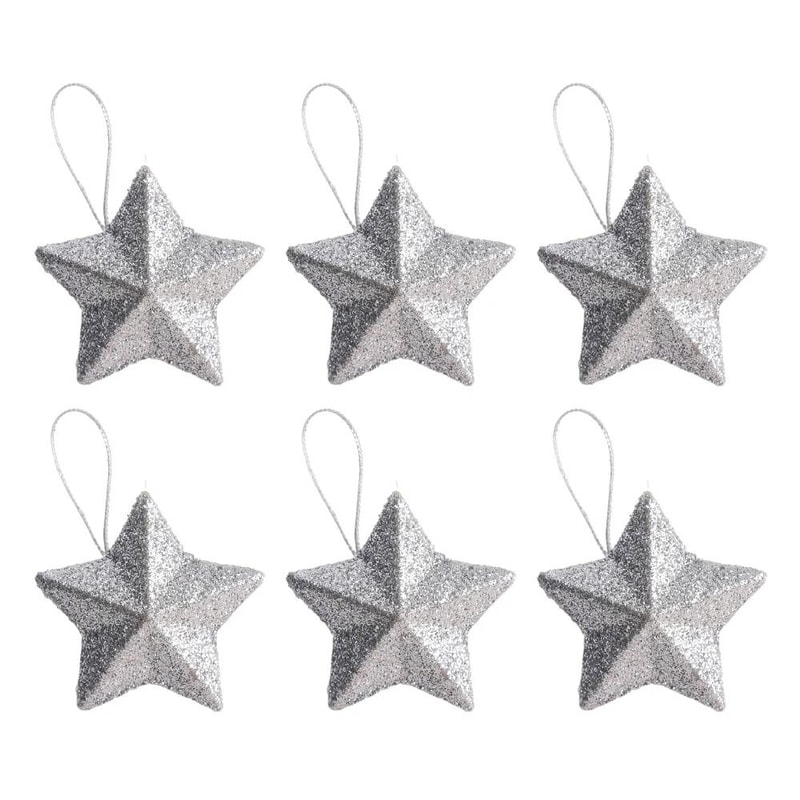 Gold Glitter Star Ornament Set Premium Christmas Tree Pendant Festive 2025 Holiday Decoration Inf 8