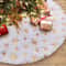 15Inch White Faux Fur Christmas Tree Skirt Premium Sequin Round Xmas Mat Holiday Party Infrastruc 2