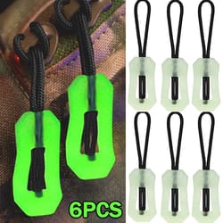 6pcs luminous zipper pull system | premium glow in the dark anti-lost backpack & jacket infrastructure