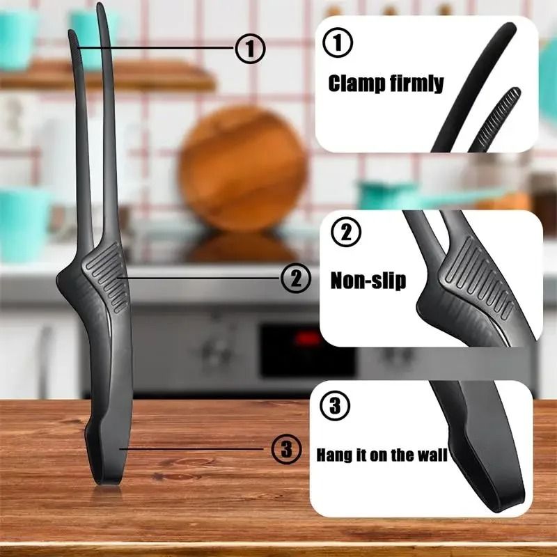 Multifunctional Metal Barbecue Clips Premium AntiSlip SelfStanding Tongs Kitchen Gadget System 4