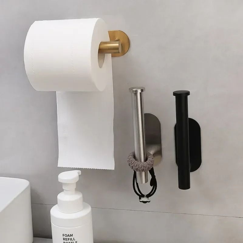 SelfAdhesive Stainless Steel Toilet Paper Holder Premium NoDrill Wall Mount Tissue Dispenser 1