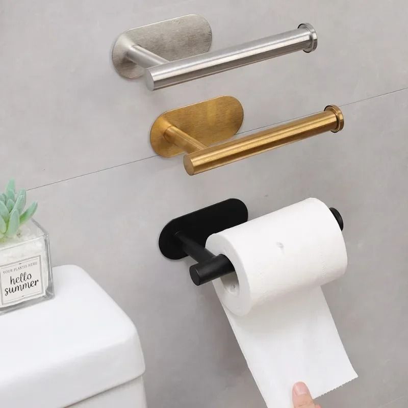 SelfAdhesive Stainless Steel Toilet Paper Holder Premium NoDrill Wall Mount Tissue Dispenser 3