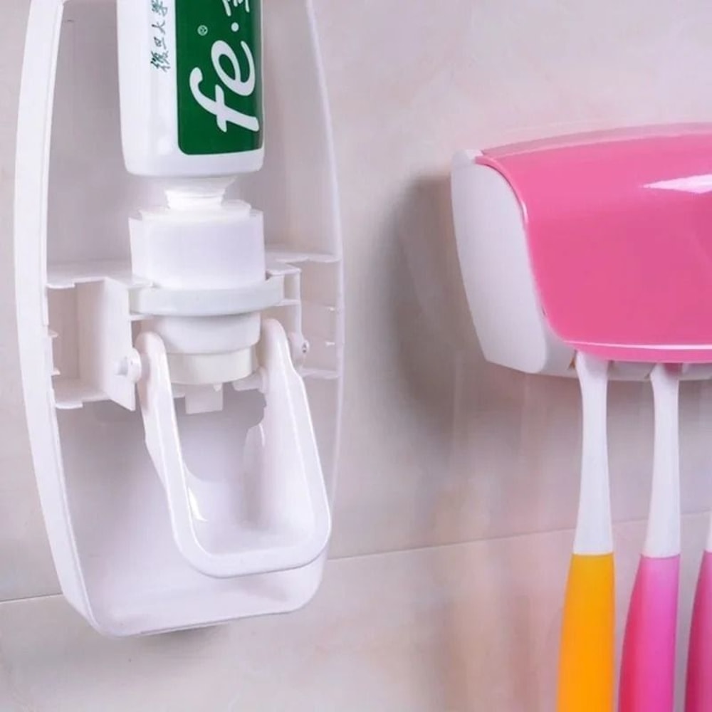 Automatic Toothpaste Dispenser Holder Premium WallMount Squeezer DustProof Bathroom Infrastructu 1