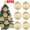 6 Pcs Golden Dusted Christmas Bauble Set Premium ScaleTextured Gold Tree Ornament Infrastructure 0