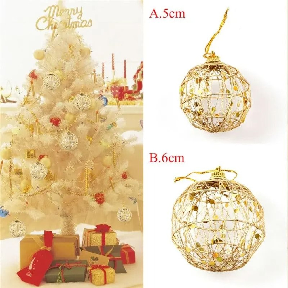 6 Pcs Golden Dusted Christmas Bauble Set Premium ScaleTextured Gold Tree Ornament Infrastructure 5