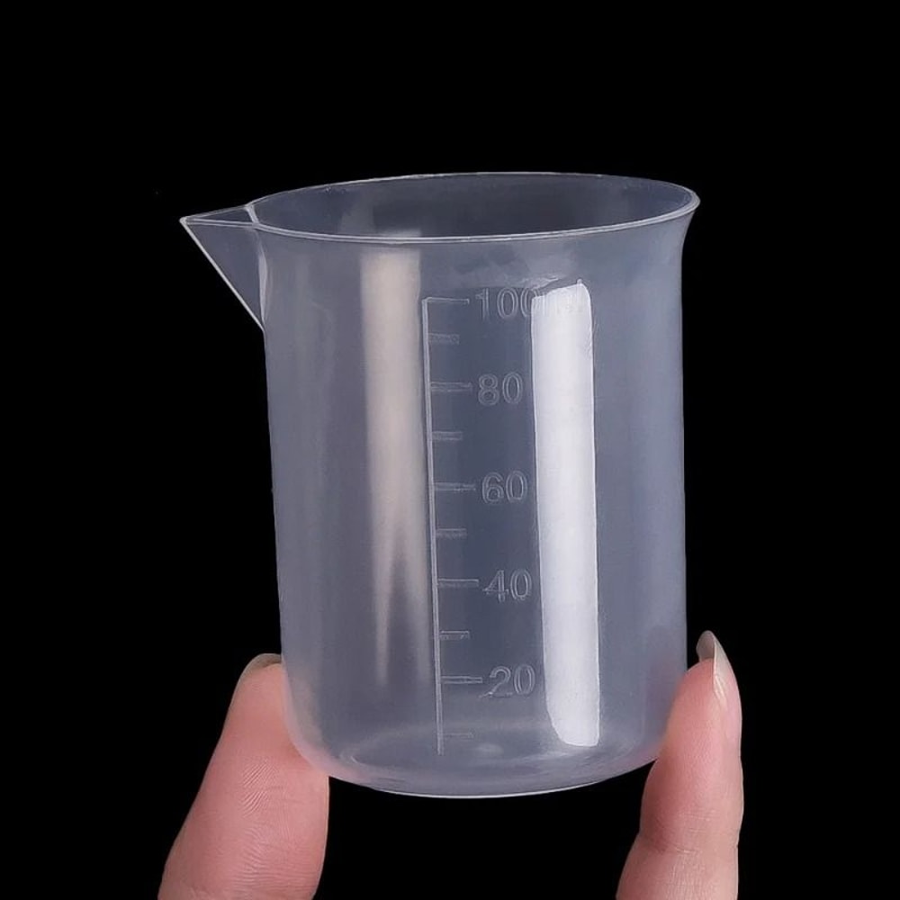 100ml Graduated Measuring Beaker Premium Plastic LabGrade Volumetric Cup Kitchen Utility System 3