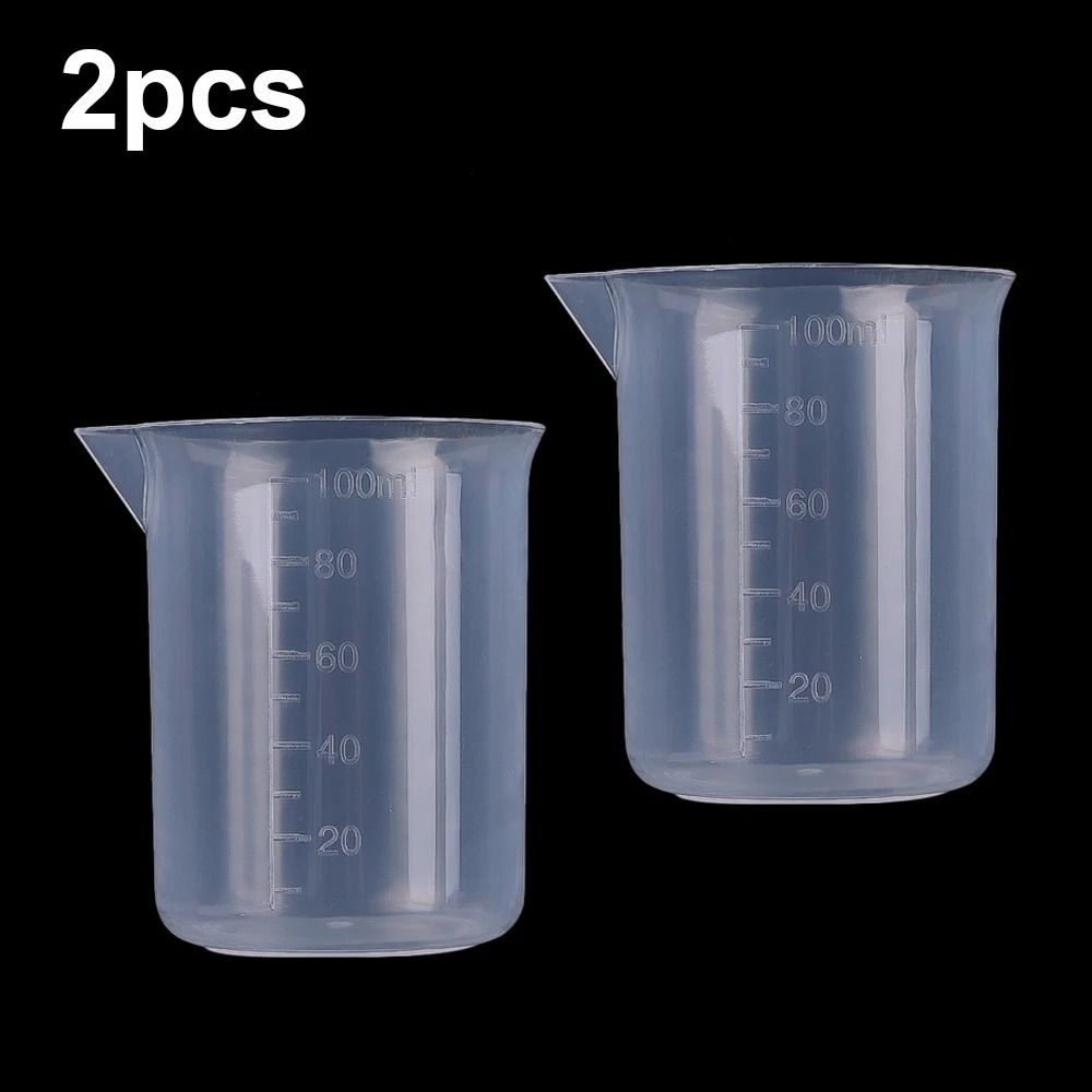100ml Graduated Measuring Beaker Premium Plastic LabGrade Volumetric Cup Kitchen Utility System 8