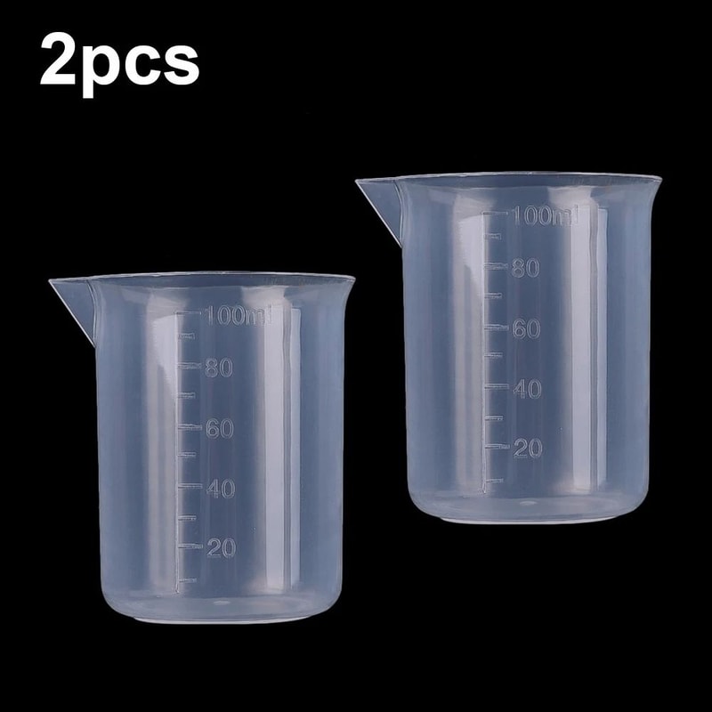 100ml Graduated Measuring Beaker Premium Plastic LabGrade Volumetric Cup Kitchen Utility System 8