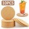 10PCS Natural Cork Coaster Set Premium Round Square Wooden Cup Mat For HighPerformance Table Deco 0