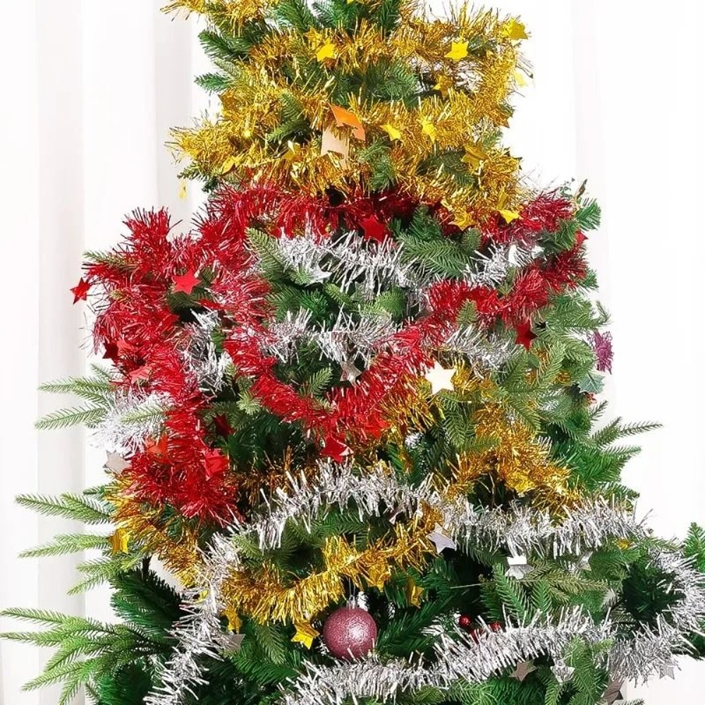 18M Christmas Tinsel Ribbon Garland Premium StarOrnamented PVC Hanging Decor For Home Wedding Inf 2