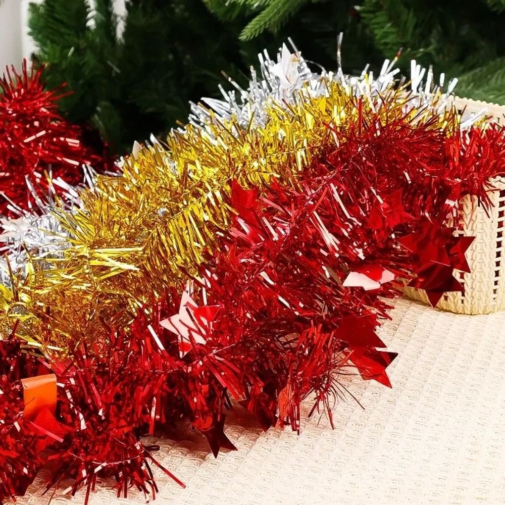 18M Christmas Tinsel Ribbon Garland Premium StarOrnamented PVC Hanging Decor For Home Wedding Inf 5