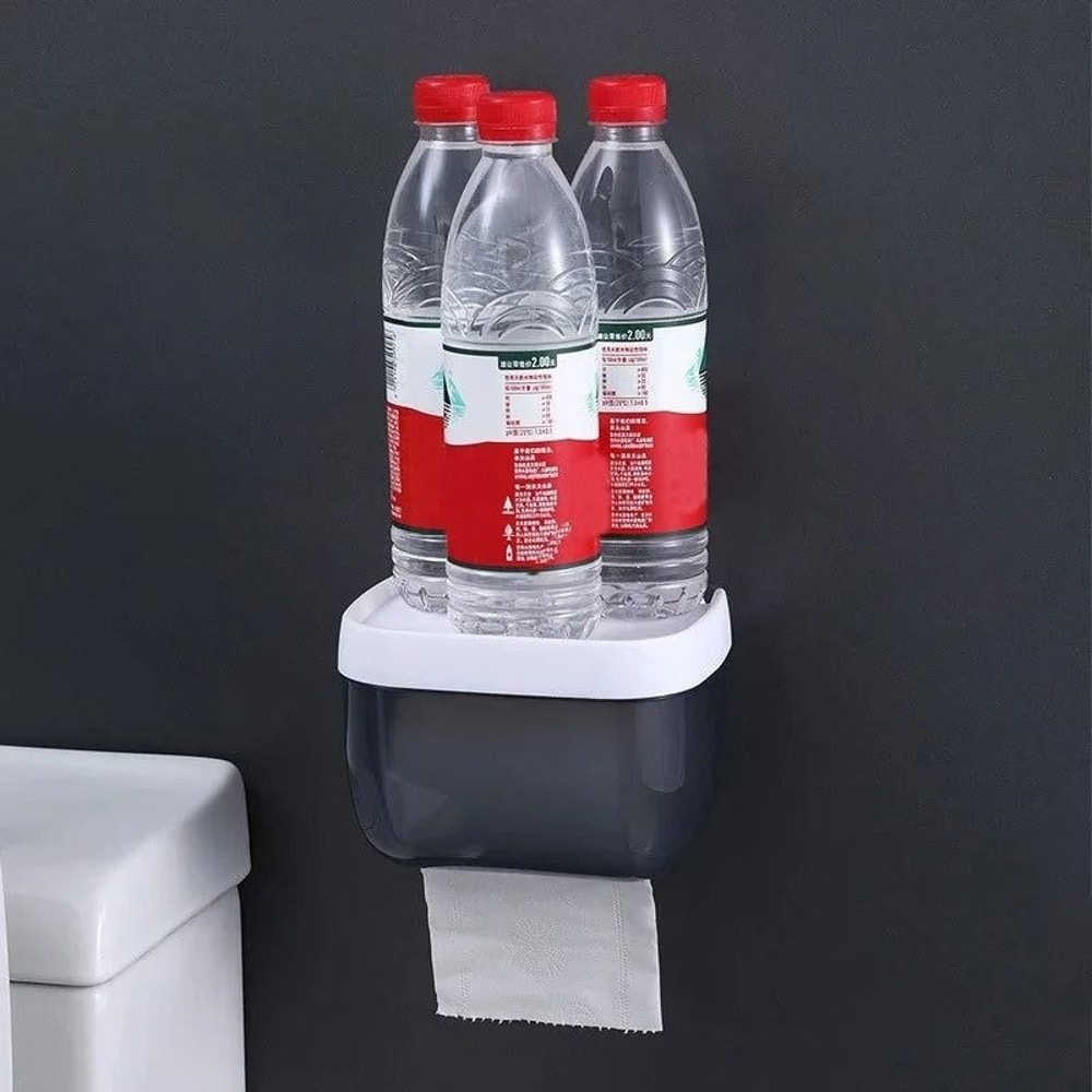 Waterproof Wall Mount Toilet Paper Holder Shelf And Storage Box Rack 4