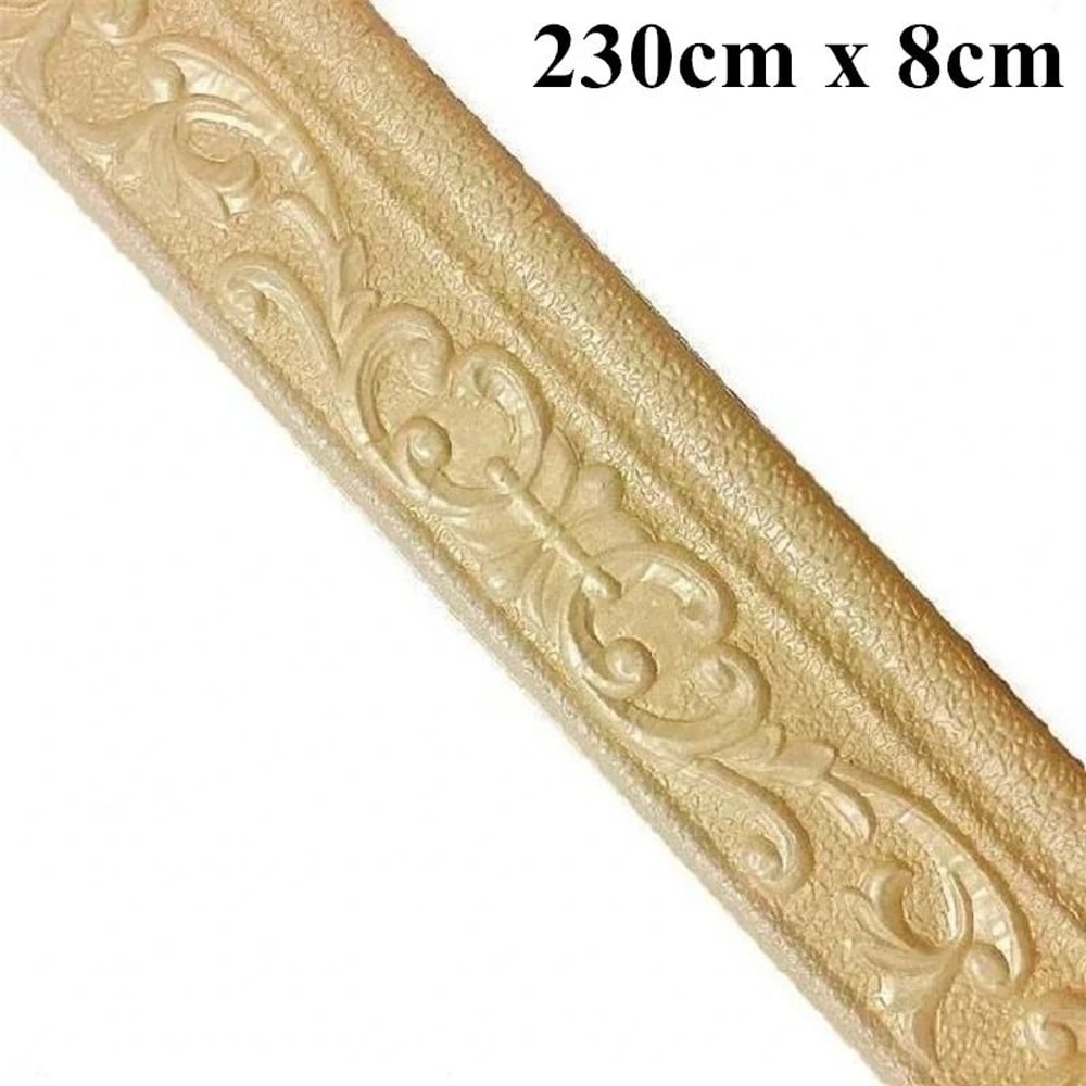 3D Foam Wall Edge Strip Stickers Self Adhesive Waterproof Baseboard Wallpaper Border 6