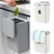 Hanging Trash Can With Lid Large Capacity Wall Mounted Kitchen Recycling Garbage Bin 0