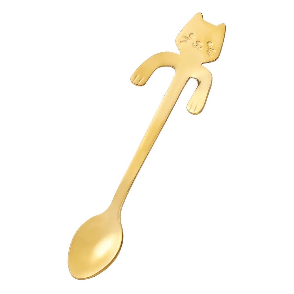 Mini Cute Cat Coffee Spoon Stainless Steel Teaspoon Dessert Snack Scoop 7