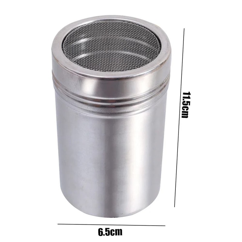 Stainless Steel Powder Sprinkler Kitchen Powder Distributor With Gauze Mesh Jar 9