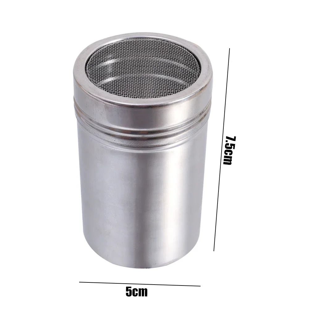 Stainless Steel Powder Sprinkler Kitchen Powder Distributor With Gauze Mesh Jar 7