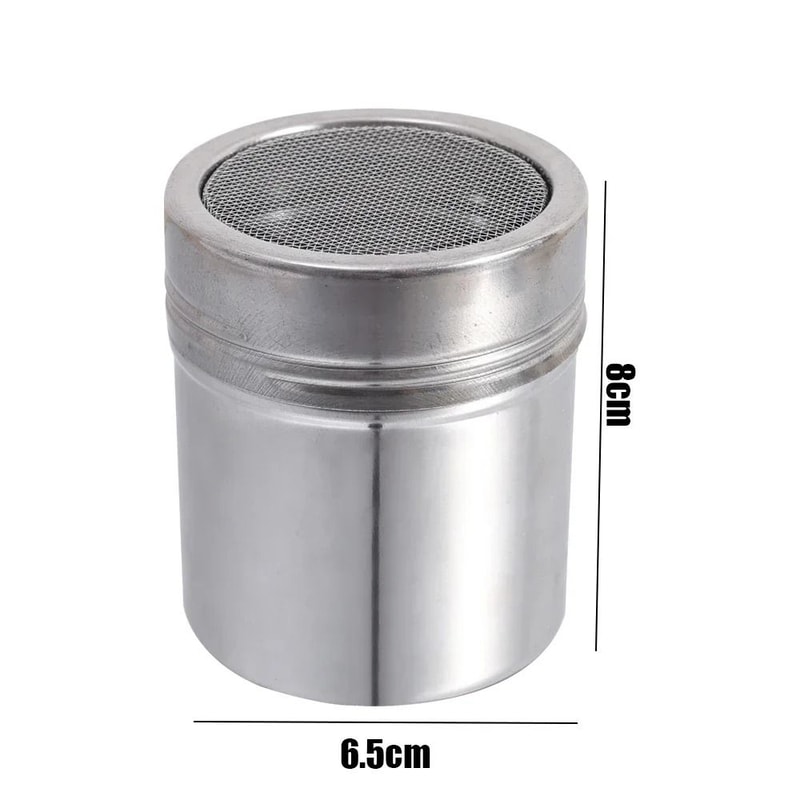 Stainless Steel Powder Sprinkler Kitchen Powder Distributor With Gauze Mesh Jar 8