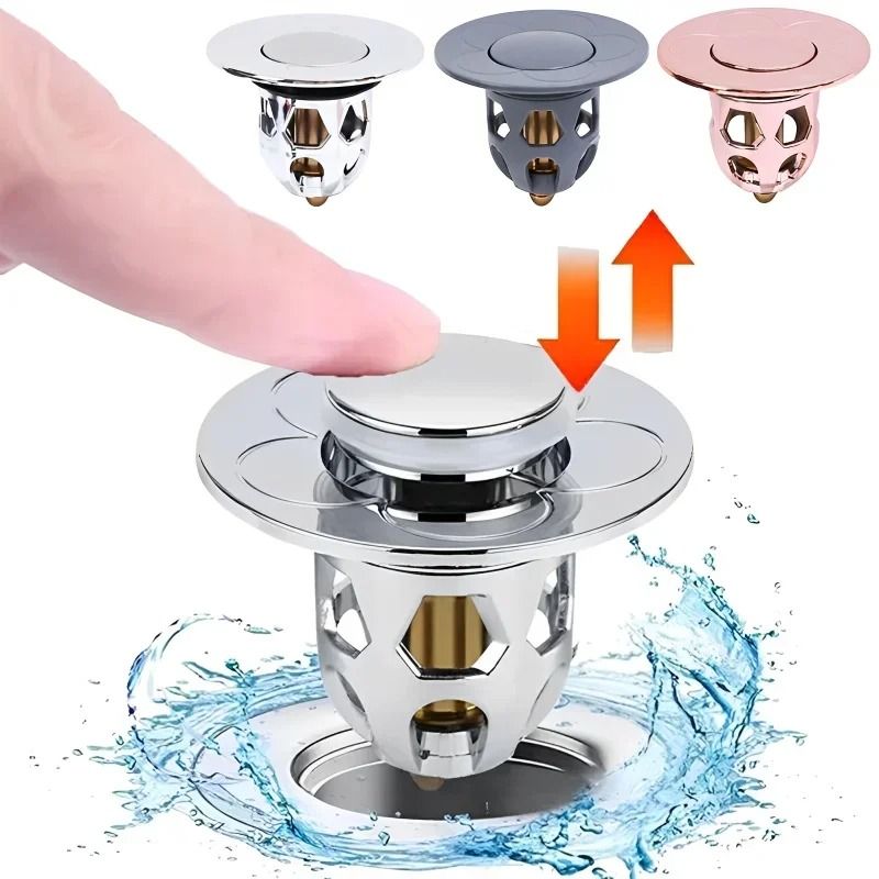 Bathroom Drain Cover Drain Stopper PopUp Bounce Core Basin Filter 0