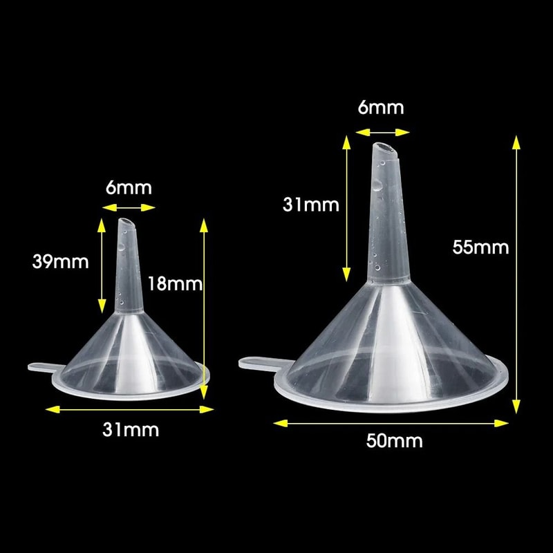 Mini Funnel Transparent Plastic Funnels Small Mouth For Perfume Lotion Liquid 4