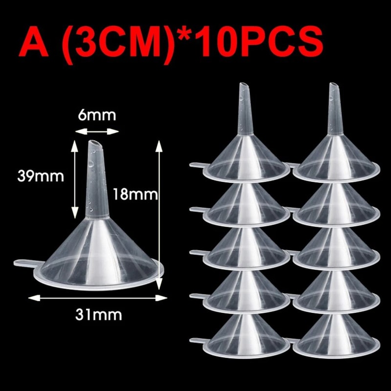 Mini Funnel Transparent Plastic Funnels Small Mouth For Perfume Lotion Liquid 8