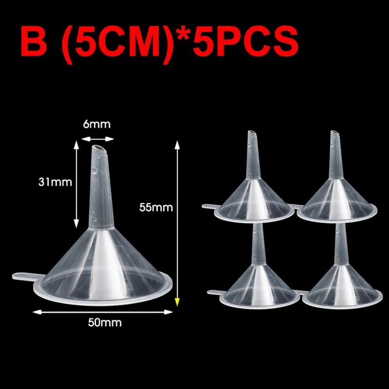 Mini Funnel Transparent Plastic Funnels Small Mouth For Perfume Lotion Liquid 10