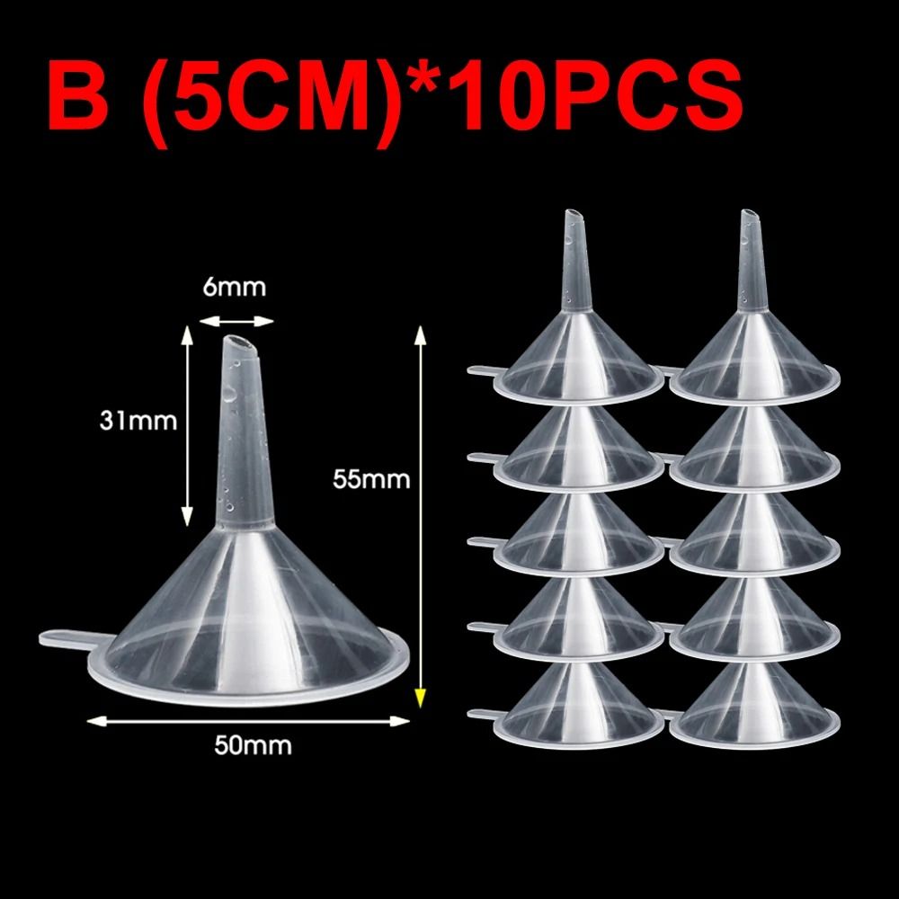 Mini Funnel Transparent Plastic Funnels Small Mouth For Perfume Lotion Liquid 11