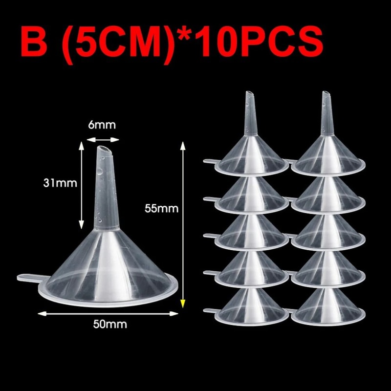 Mini Funnel Transparent Plastic Funnels Small Mouth For Perfume Lotion Liquid 11