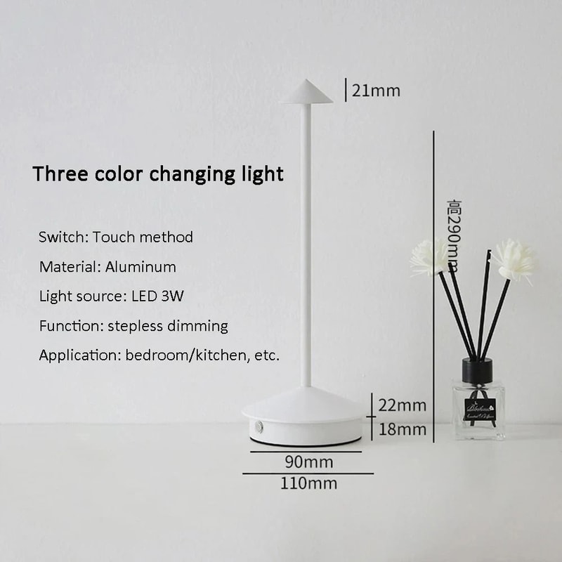 Rechargeable Table LED Lamp Touch Sensor Night Desk Lamp For Restaurant Hotel Bar 3