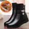 Leather Women Boots 2024 Winter Thick Wool Lined Genuine Leather Snow Boots 0