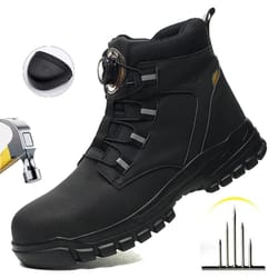 waterproof safety boots men indestructible steel toe work boots anti-smash