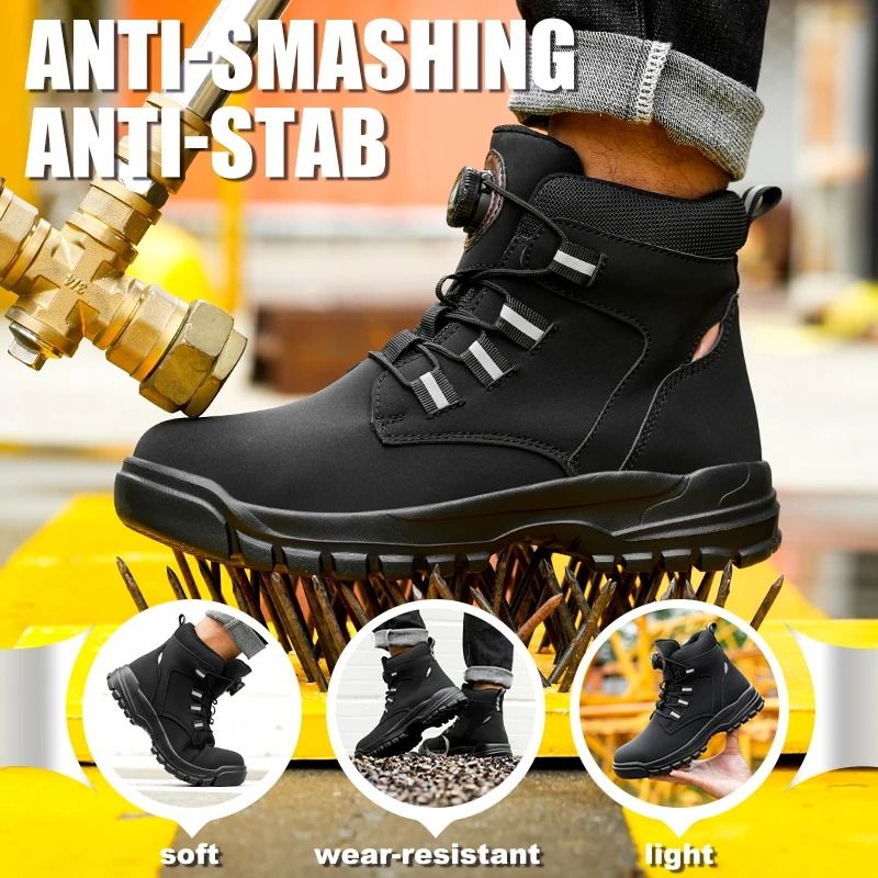 Waterproof Safety Boots Men Indestructible Steel Toe Work Boots AntiSmash 1
