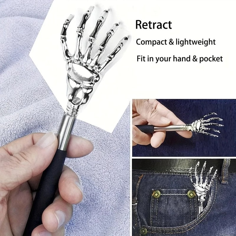 Adjustable Stainless Steel Back Scratcher Retractable Claw Portable Massage 4