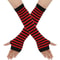 Warmer Knitted Long Fingerless Gloves Lady Striped Elbow Mittens 10