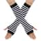 Warmer Knitted Long Fingerless Gloves Lady Striped Elbow Mittens 6