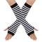 Warmer Knitted Long Fingerless Gloves Lady Striped Elbow Mittens 6
