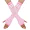 Warmer Knitted Long Fingerless Gloves Lady Striped Elbow Mittens 12