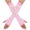 Warmer Knitted Long Fingerless Gloves Lady Striped Elbow Mittens 12