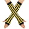 Warmer Knitted Long Fingerless Gloves Lady Striped Elbow Mittens 23