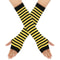 Warmer Knitted Long Fingerless Gloves Lady Striped Elbow Mittens 23