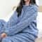 Autumn Women Solid Warm Thicken Velvet Ribbed Fleece Set Pajamas 11