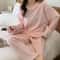 Autumn Women Solid Warm Thicken Velvet Ribbed Fleece Set Pajamas 15