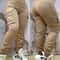 Womens Autumn Winter Cuffed Cargo Pants Casual Work Pants Chain Decor 0