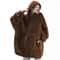 Women Winter Thick Warm Hooded Outerwear Double Fleece Pocket Pullover 5