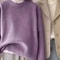 Soft Waxy Round Neck 100 Pure Cashmere Sweater Womens Loose Pullover 0