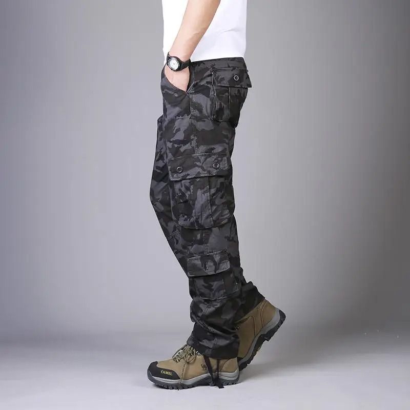 Mens Tactical Camouflage Overalls HighQuality MultiPocket Work Pants 8
