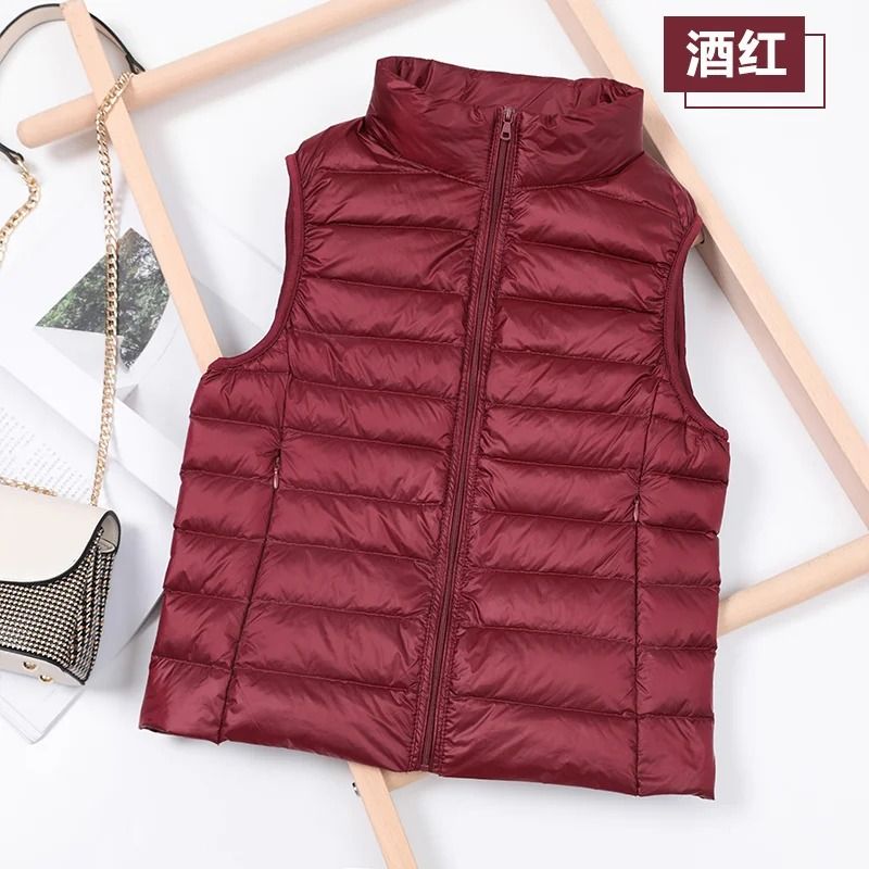 2025 White Duck Down Lightweight Puffer Vest Warm Sleeveless Waistcoat 4