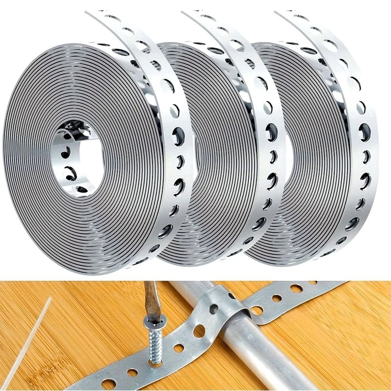 Galvanized Steel Tape PrePunched MultiSlot Metal Tape For Pipe Support 0