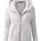 Autumn Winter Warm Hoodie Zipper Coat Solid Soft Fleece Womens Jacket 10